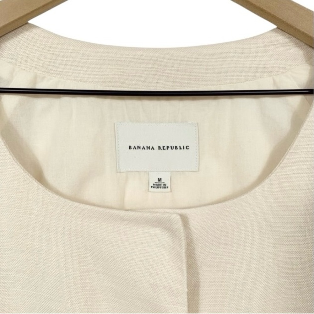 Banana Republic Cream 100% Linen Crop Jacket - Picture 5 of 8
